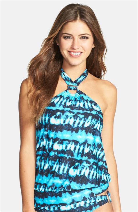 michael kors indigo tye dye burst high-neck tank swimsuit|Michael Kors High Neck Women's Swimsuits & Swimwear .